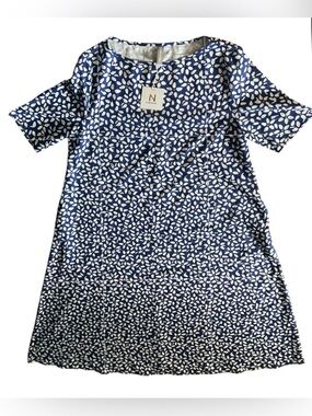 NWT Noracora Blue White Floral Cold Shoulder Midi Dress Size Large
